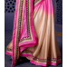 Exquisite Magenta Colored Embroidered Satin Silk Saree
